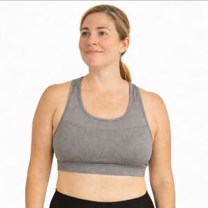 Head Gray Sports Bra Athletic Sporty Workout Running Yoga Sz Med